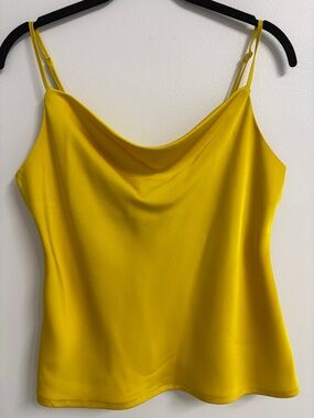 Worthington Yellow Satin Cowl-Neck Camisole Size XS